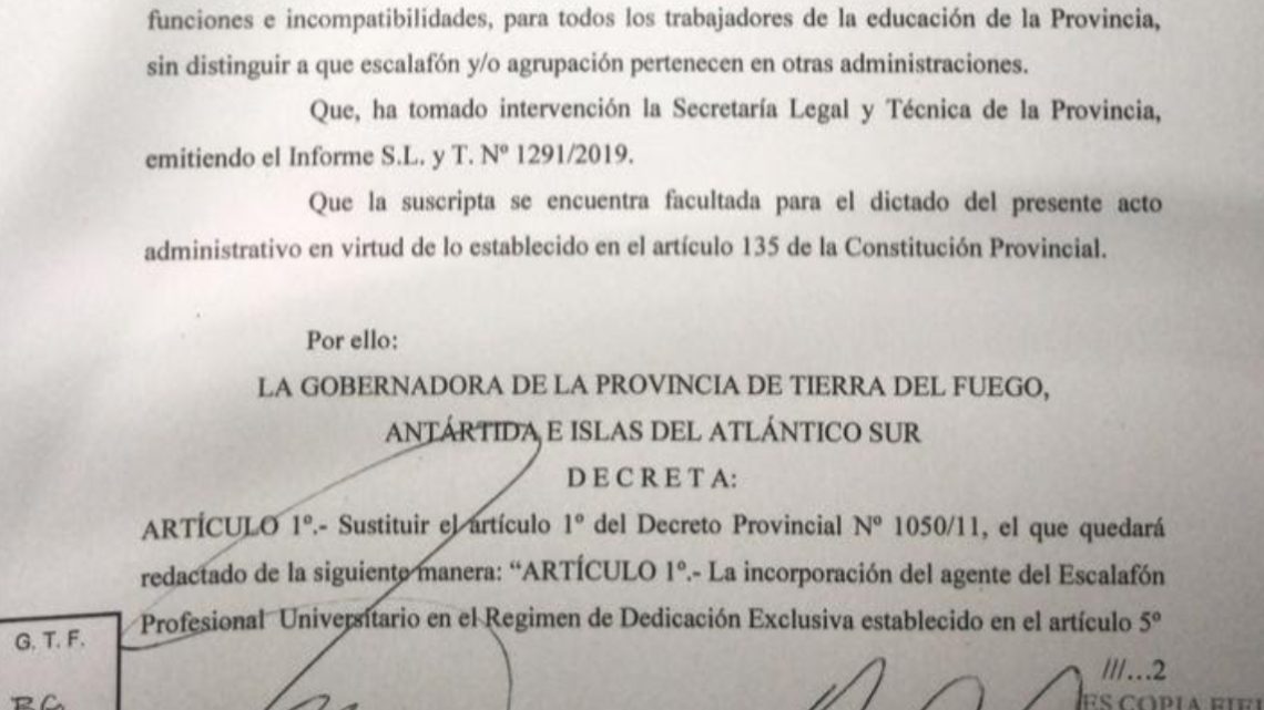 Bertone autorizó el pedido de modificación del Régimen de Dedicación Exclusiva del Escalafón Profesional Universitario Bertone autorizó el pedido de modificación del Régimen de Dedicación Exclusiva del Escalafón Profesional Universitario